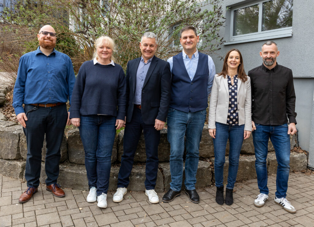 Schulleitung, von links nach rechts: Jörg Stierhof, Margot Thiele, Felix Wegmann, Markus Bedruna, Andrea Zurawski und Niklas Jung